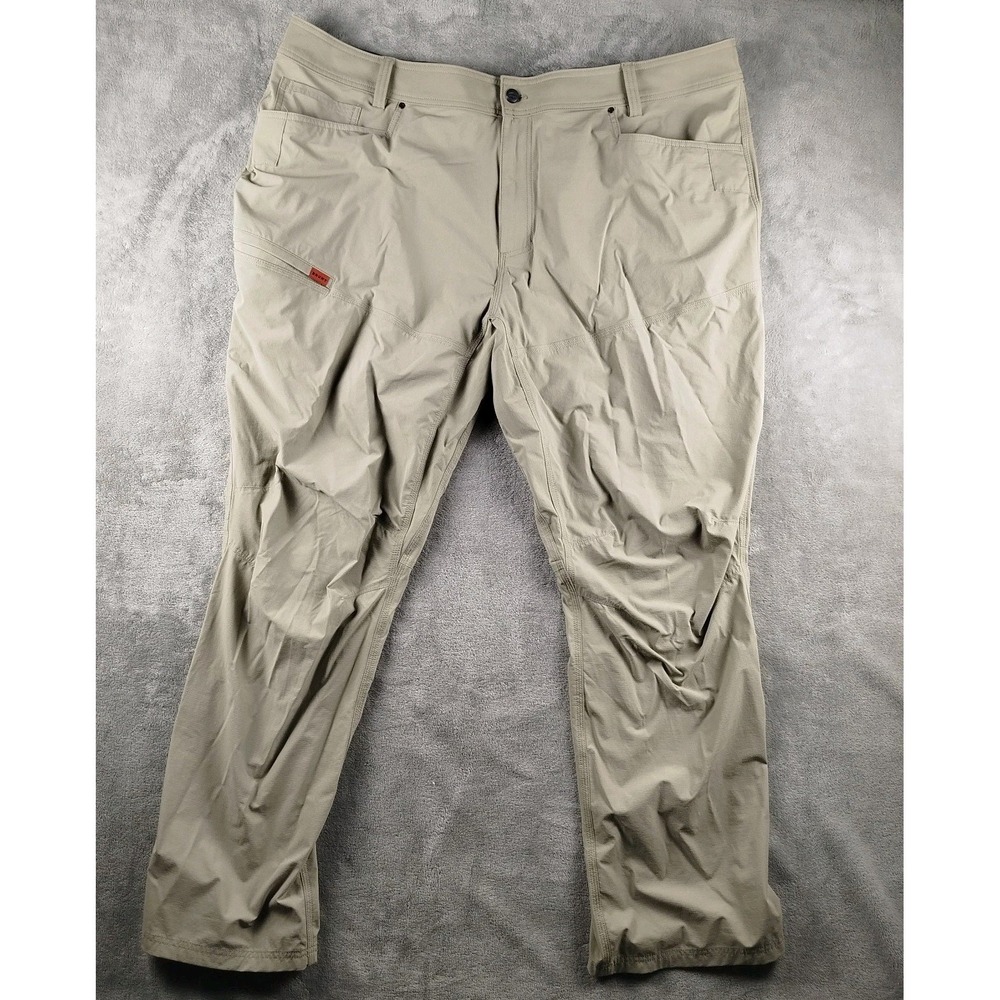 BRUNT MENS COSTELLO TECH PANTS SZ 46X34 BEIGE PERFORMANCE STRETCH RIPSTOP EUC